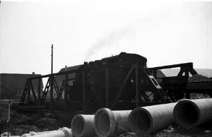 Lok 16, Az 405 Baustelle Rangendingen, Eisenfachwerkbrücke von 1912 kurz vor dem Abbruch