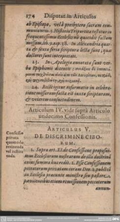 Articulus V. De Discrimine Ciborum