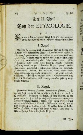 Der II. Theil. Von der Etymologie