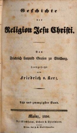 Geschichte der Religion Jesu Christi, 28 = Forts. Bd. 15