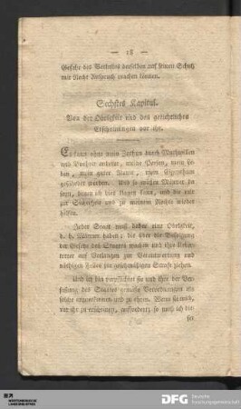 Sechstes Kapitul. Von der Obrigkeit und den gerichtlichen Erscheinungen vor ihr.