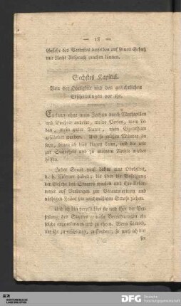 Sechstes Kapitul. Von der Obrigkeit und den gerichtlichen Erscheinungen vor ihr.