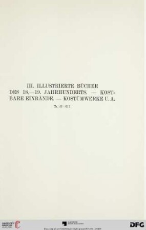 III. Illustrierte Bücher (Nr. 43-611)