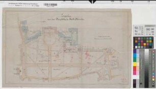 Münster (Münster) Neuplatz Lageplan um 1910 1 : 1250 38 x 64 kol. Zeichnung Staatshochbauamt Münster