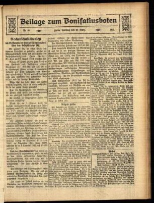 Zweite Ausgabe vom Sonntag, den 10. März 1912.