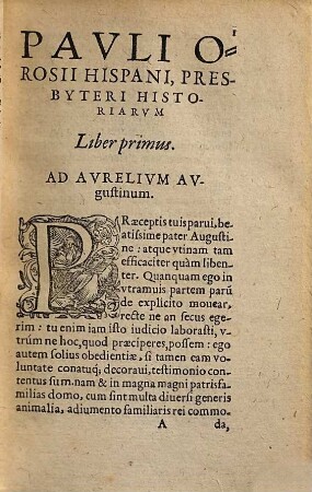 Pavli Orosii Presbyteri Hispani, Adversvs Paganos Historiarvm Libri Septem