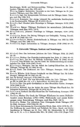 9. Universität Tübingen. Institute und Sammlungen