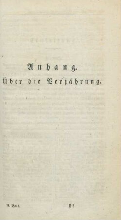 Anhang. Über die Verjährung