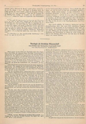 9-16 Theologie als kirchliche Wissenschaft