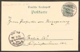 Postkarte an Heinrich von Herzogenberg : 24.11.1894