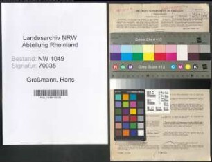 Entnazifizierung Hans Großmann , geb. 18.11.1901 (Elektriker)