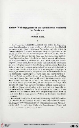 28: Höhere Wirkungsgestalten des sprachlichen Ausdrucks im Deutschen