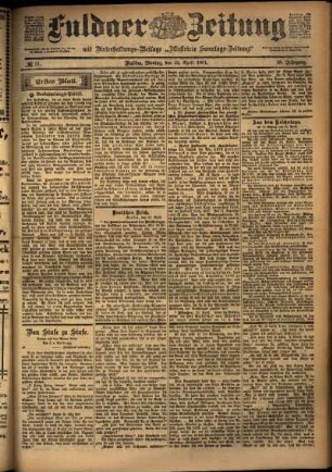 Erste Ausgabe vom Montag, den 22. April 1901.