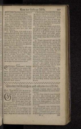 Von der brüderlichen und allgemeinen Liebe.