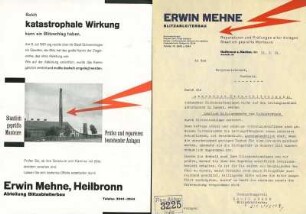 Werbeblätter der Fa. Erwin Mehne für Blitzableiter