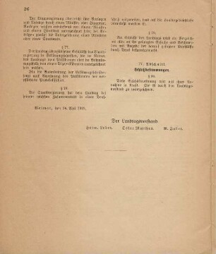 IV. Abschnitt. Schlußbestimmungen