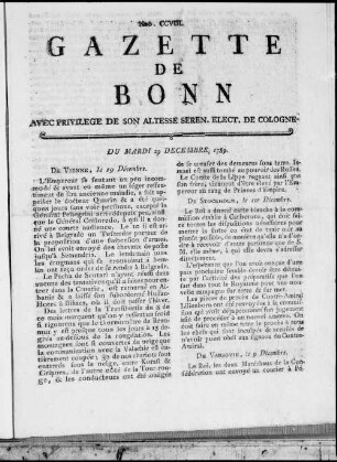 Gazette de Bonn. 1789-1789