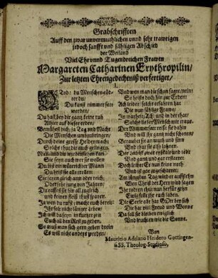 Grabschrifften [...]