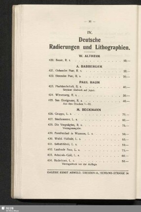 Deutsche Radierungen und Lithographien