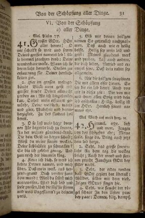 VI. Von der Schöpfung. - IX. Von der göttlichen Erbarmung und Liebe zu den Menschen.
