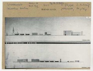 Städtebaulicher Ideenwettbewerb zum Stadtzentrum der Hauptstadt der DDR, Berlin. Berlin, Mitte, Stadtzentrum, Rathausstraße (vor 1951 Königstraße)/Memhardtstraße