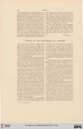 L'avenir de l'art monumental en Amérique