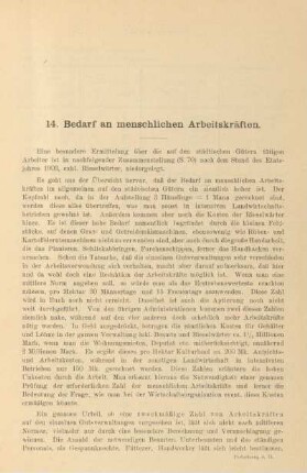 14. Bedarf an menschlichen Arbeitskräften