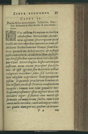 Caput IV. Plautus Milite interpretatus