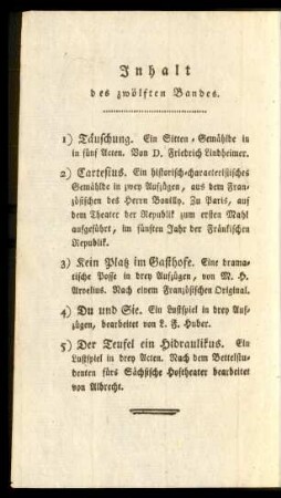 Inhalt des zwölften Bandes.
