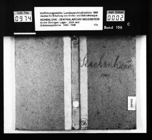 Lager- und Gültbuch über Stachenhausen (Konzept).
