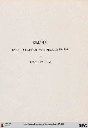Erkärung einiger Vasengemälde der kaiserlichen Ermitage