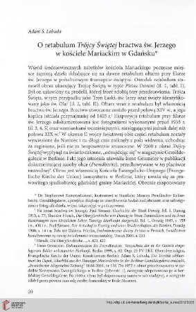 11: O retabulum Trójcy Świętej bractwa św. Jerzego w kościele Mariackim w Gdańsku
