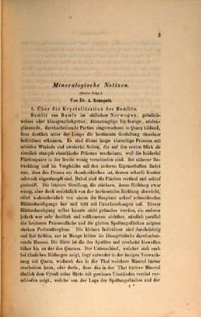 Mineralogische Notizen, 2