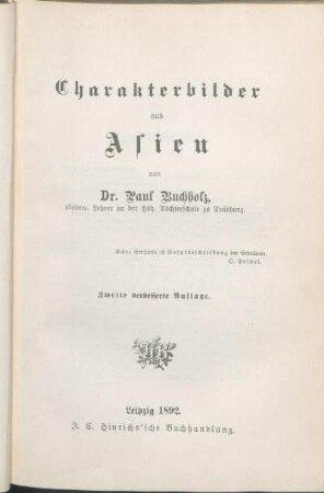 VI. Charakterbilder aus Asien.