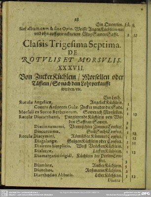 Classis Trigesima Septima. De Rotulis Et Morsulis