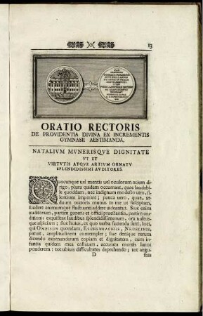 Oratio Rectoris De Providentia Divina Ex Incrementis Gymnasii Aestimanda.