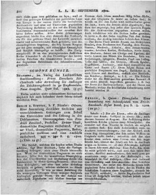 Berlin, b. Quien: Dionysiaka. Eine Sammlung von Schauspielen von Friedr. Rambach. Erster Band. 314 S. 8. 1802.