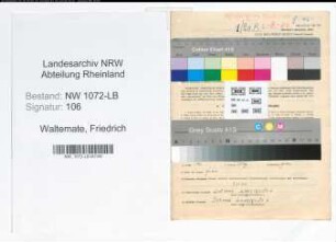 Entnazifizierung Friedrich Waltemate , geb. 03.03.1906 (Tischler)