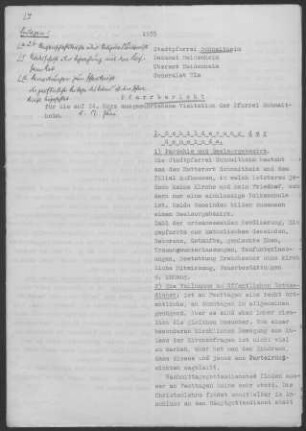 Schnaitheim mit Aufhausen: Pfarrbericht 1935