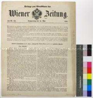 Beilage zum Abendblatt der Wiener Zeitung vom 26. Mai 1859