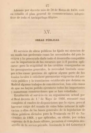 XV. Obras públicas
