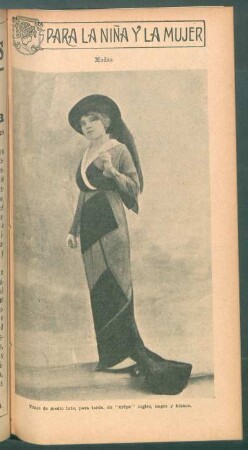 Modas - Traje de medio luto, para tarde [...] - [Fotografía] : Para la niña y la mujer