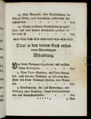 Derer in dem dritten Buch enthaltenen Abhandlungen