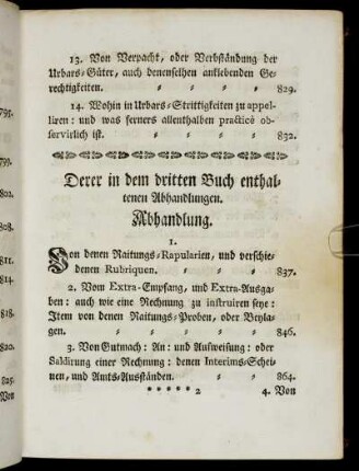 Derer in dem dritten Buch enthaltenen Abhandlungen