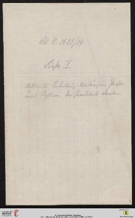 Wintersemester 1933/34, Kap. I-VIII