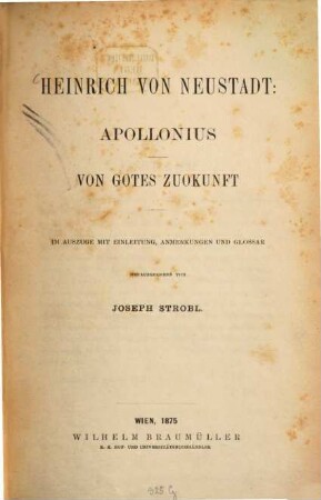 Apollonius : von Gotes Zuokunft