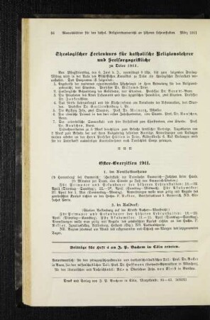 Oster-Exerzitien 1911 : im Bonifatiushaus ; in Aalbeek