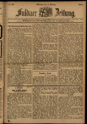 Ausgabe vom Mittwoch, den 04. Februar 1885.