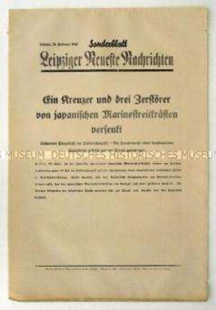 Sonderblatt der "Leipziger Neuesten Nachrichten" zum Kriegsverlauf im Südwestpazifik