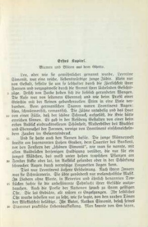 Erstes Kapitel. Blumen und Blüten aus den Ghetto